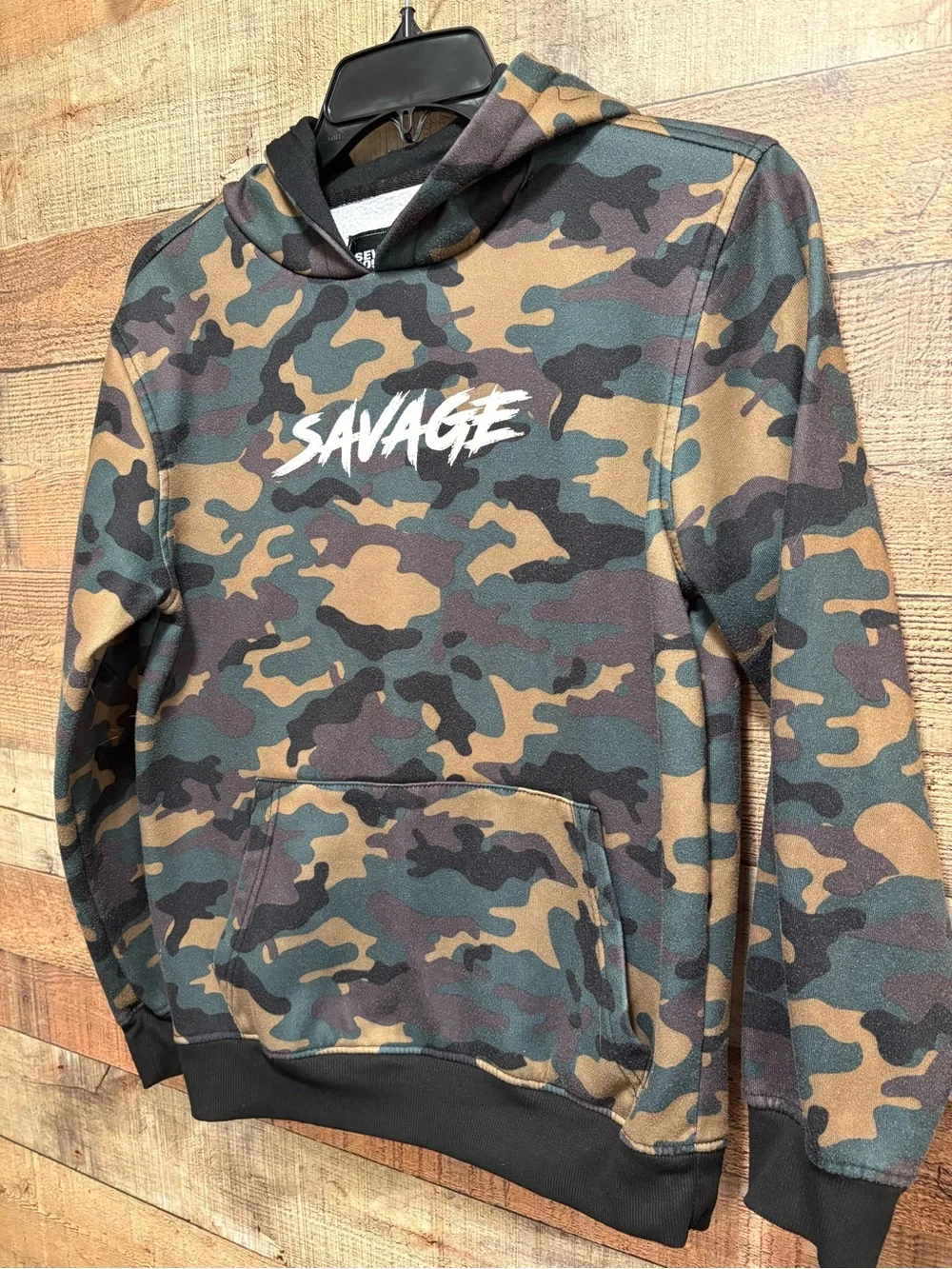 Seven Souls Boys Camo Savage Hoodie Size 14/16 Pullover K018